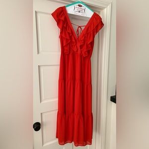 WAYF tiered midi dress